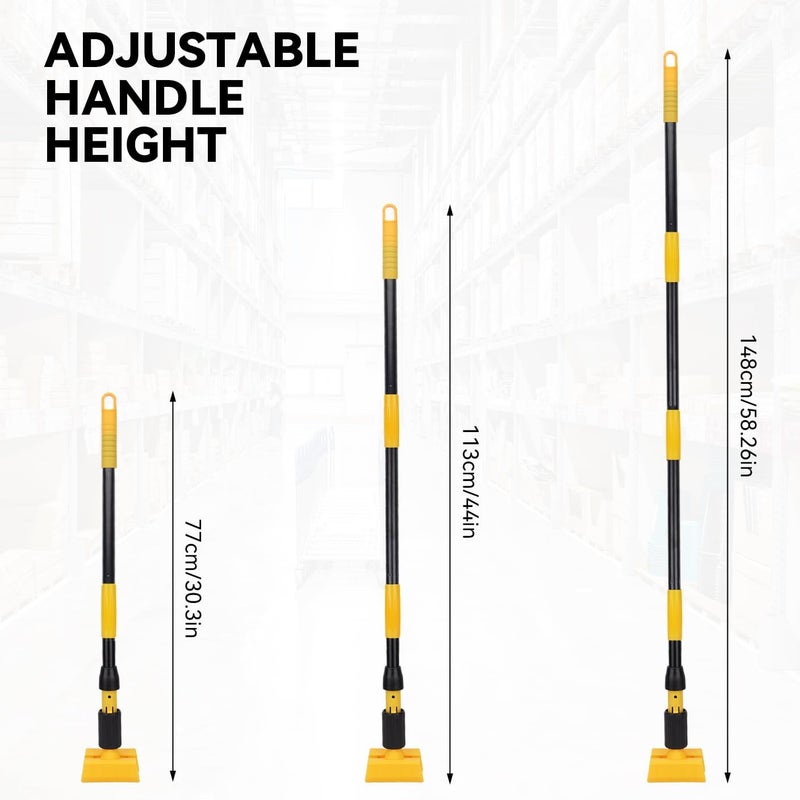 BeiLan Mop Handle Commercial Heavy Duty - 57 Inch Industrial Metal Mop Stick with Jaw Clamp Replacement for Floor Cleaning - Professional Gripper Mops Head Replacement Holder - Image 4
